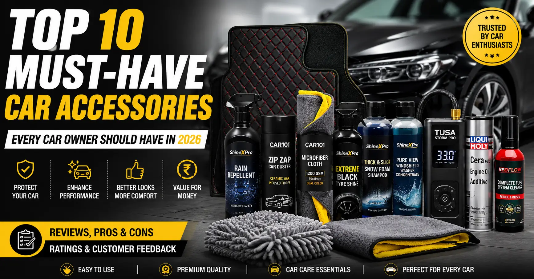 Read more about the article Top 10 Must-Have Car Accessories for Every Car Owner in India